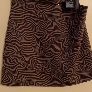 Divided by H&M Mini Skirt Brown Swirl Cutout Women's.